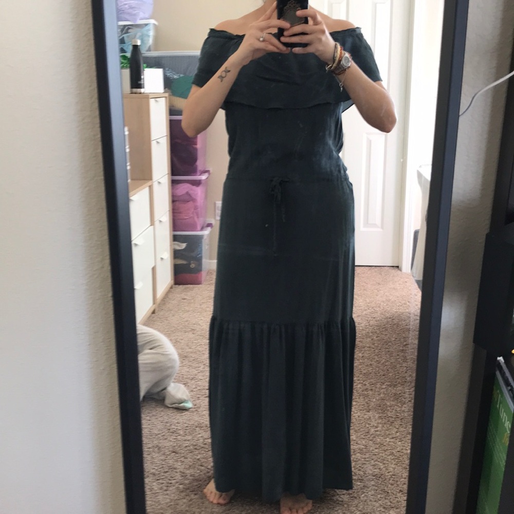 Long romantic green dress